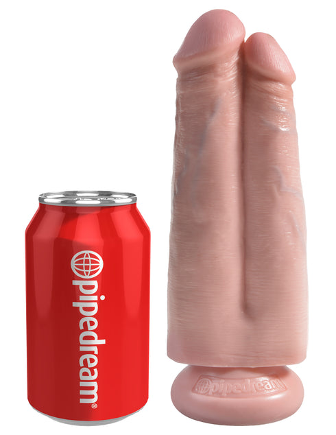 King Cock 7 in. Two Cocks One Hole - Flesh